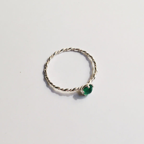 BE GEMMED SILVER  RING - R04